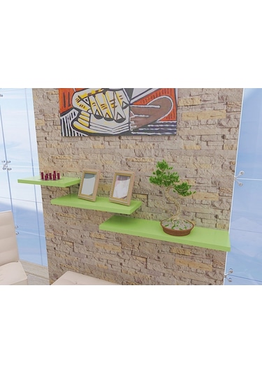 Peakdizayn 3'Lü Duvar Rafı Seti Renkli