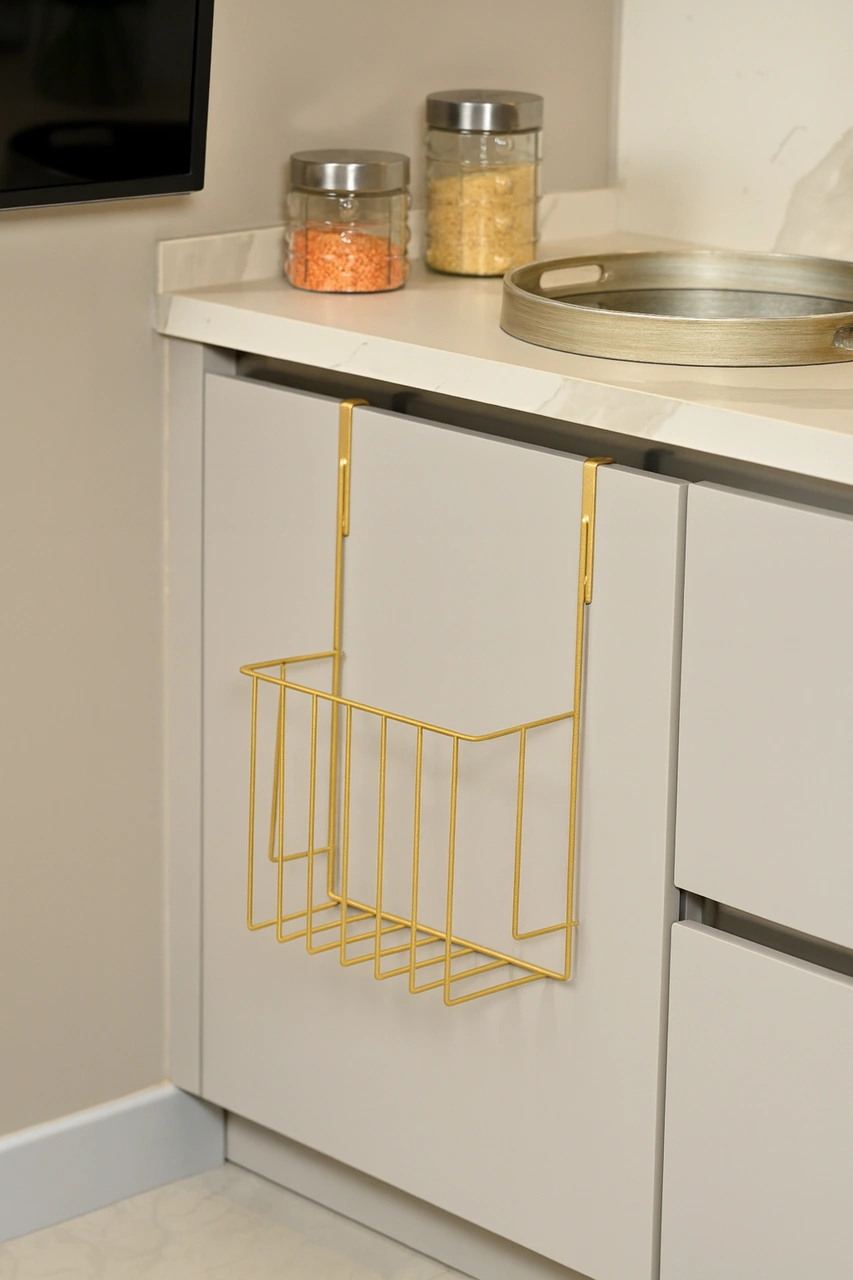 Altın Dolap Kapağı Düzenleyici ,tepsilik ,deterjanlık ,organizer , Banyo & Mutfak -metal Paslanmaz Altın