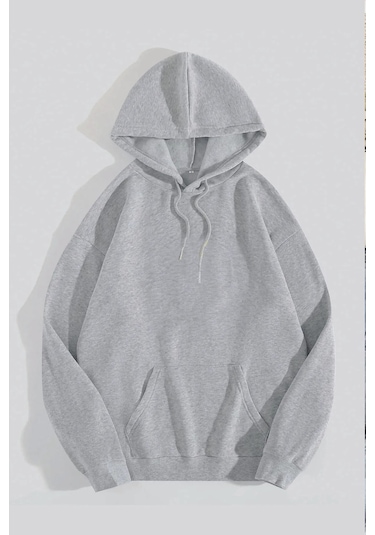 Startmore Kapşonlu Düz Sweat Gri