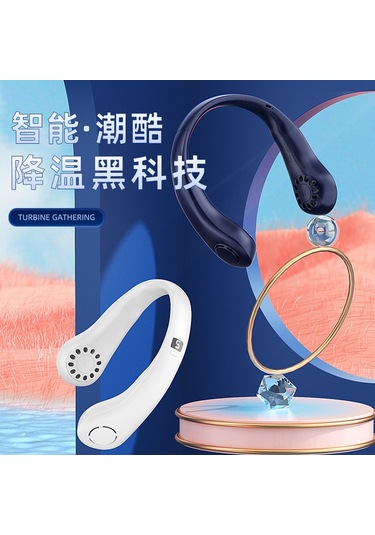 Ranyeek 2023 Yeşil Boyun Tipi Usb Şarjlı Sessiz Taşınabilir Fan - 3 Hız Ayarı + Ayarlanabilir Açı