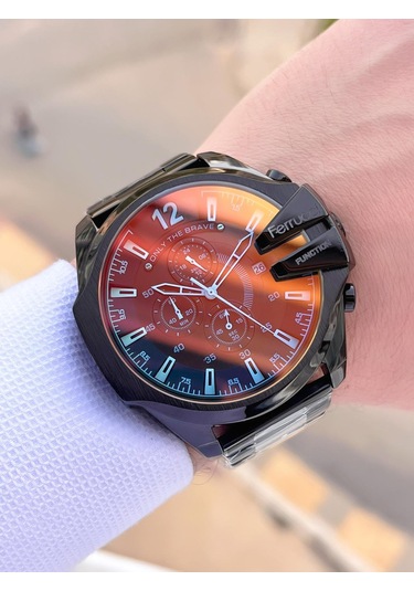 Ferrucci Diesel Kasa Çelik Kordon İç Kadran Özellikleri Aktif 2 Yıl Garantili Erkek Kol Saati E.fc05 Siyah