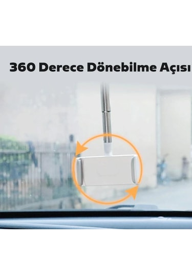 Zhltools Araç İçi Dikiz Aynası Telefon Tutucu Teleskopik Telefon Tutacağı Beyaz Beyaz