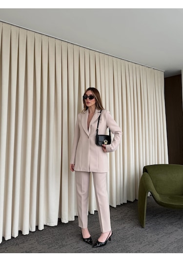 Laluvia Taş Belden Oturtma Blazer Ceket - 9684 Taş