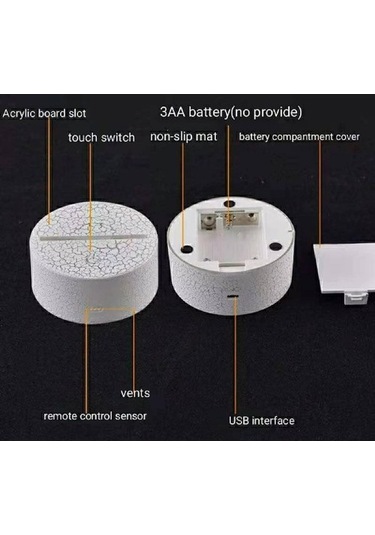 Goldenqian Akrilik 3d Lamba Illusion Yaratıcı Astronot Led Nightlight Çocuk Çocuk Yatak Odası Uyku Işıkları Ev Dekorasyonu Için Hediye Masa Lambası, B-16 Renkli Uzaktan Kumandalı Rwa310 Siyah