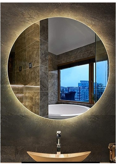 60 CM Yuvarlak Ledli Ayna Banyo Aynası Dekoratif Ayna Boy Ayna Sa