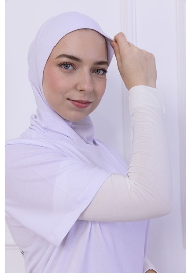 Likralı Penye Kolluk Ekru - Pratik Kadın Tesettür Düz Namaz Kolluğu 1 Çift 40cm Viskon Hijab Ekru