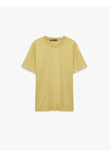 Koton Regular Fit Kısa Kollu Bisiklet Yaka Pamuklu Basic Tişört Yeşil 6sam10332mk
