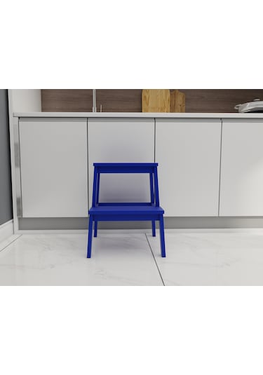 Fastwood Basamaklı Ahşap Tabure Mavi