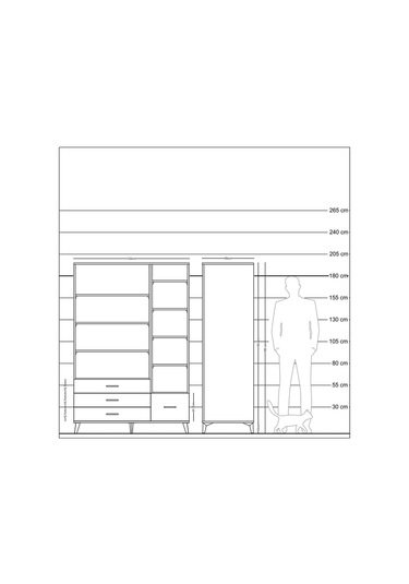 Kronos Dolap 9 Raflı 4 Çekmeceli 132x59x195 Çam-antrasit/aytaşı Antrasıt/aytası