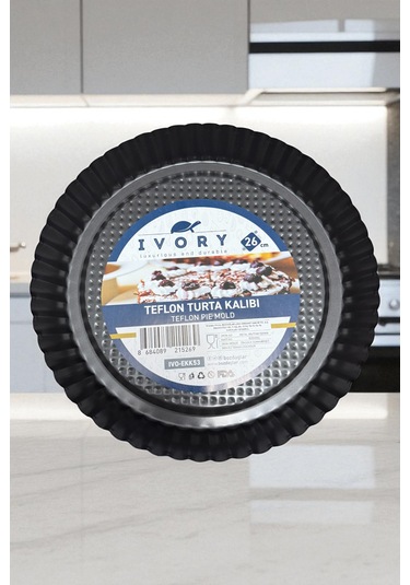Delikli Teflon Turta Tart Kalıbı 26 Cm Siyah