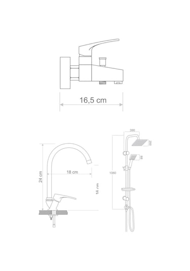 Armour Armatür Banyo Seti Siyah Siyah