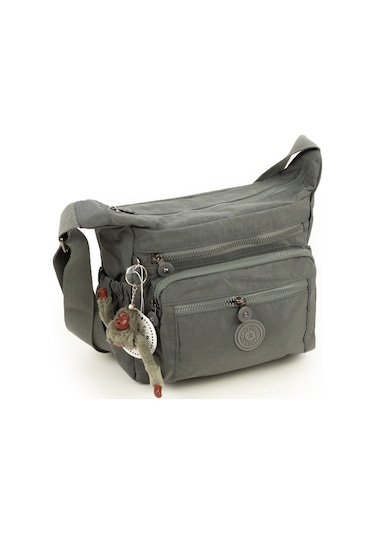 Krinkıl / Klinkır Su Geçirmez Kumaş Çok Gözlü Çapraz Kol Ve Omuz Postacı Çantası Gri 5835 Gri