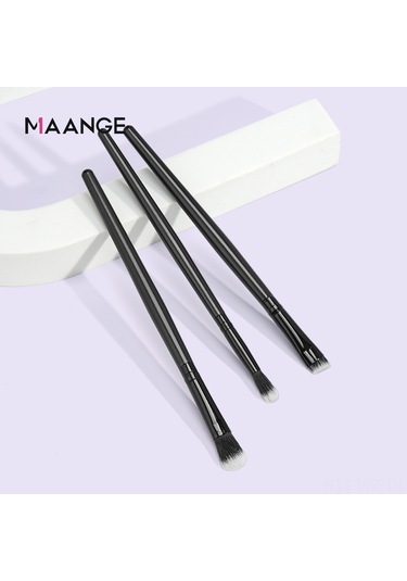 Wezone Maange 3'lü Göz Makyaj Fırçası Seti: Far, Kaş Ve Yumuşatıcı Fırçalar - Doğal Renk Geçişi, Dayanıklı Nilon Tüyler