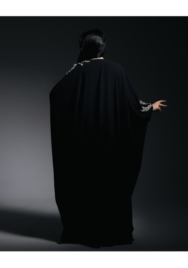 Crystalia Wave Abaya Siyah