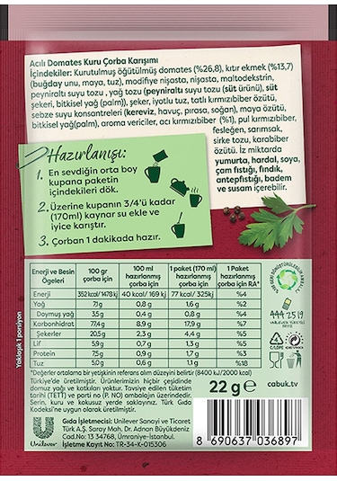 Knorr Çabuk Acılı Domates Çorbası 12 x 22 G