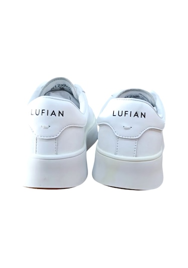 Lufian Adel Unisex Hakiki Deri Sneaker Ayakkabı Beyaz Siyah
