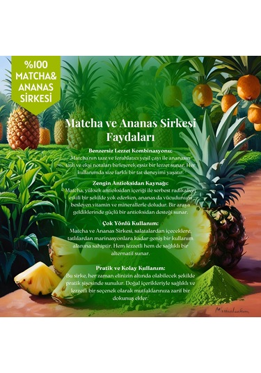 Mim and More Matcha & Ananas Sirkesi 250 ML