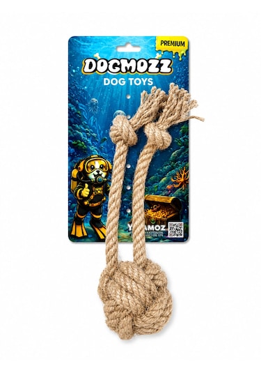 Dogmozz Premium 2 İpli Top Köpek Oyuncak 20 Cm