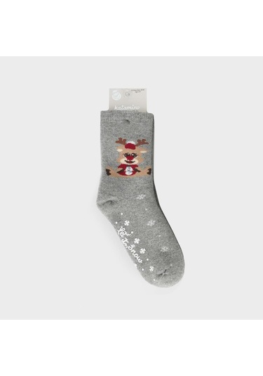 Katamino Snowlet Abs'li Kız Havlu Soket Çorap K25068 Gri
