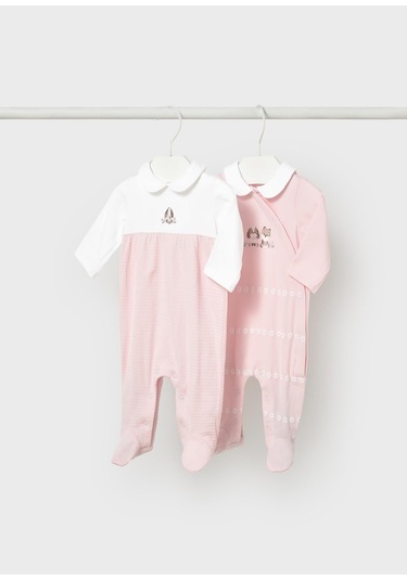 Mayoral Yenidoğan Kız Bebek İkili Tulum Set Pembe Pembe