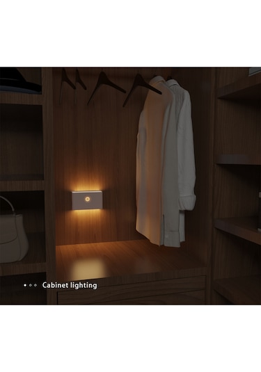 Kosona Kablosuz Manyetik Led Gece Lambası, İnsan Algılama Sensörlü, Type-c Şarjlı, Dairesel Lens - 1 Adet Çok Renkli