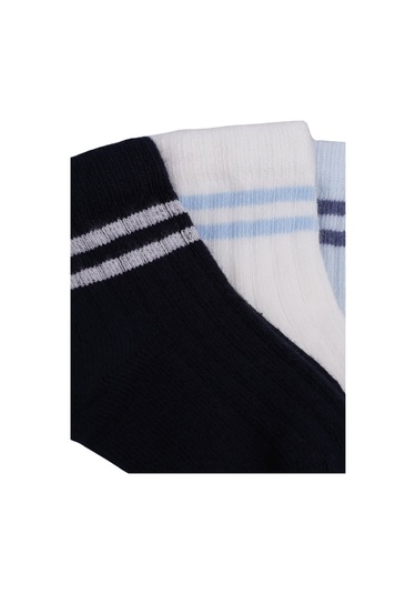 Erkek Bebek Çorap Soket 4 Çift Siyah-krem-gri-mavi-1889 ÇoK Renkli
