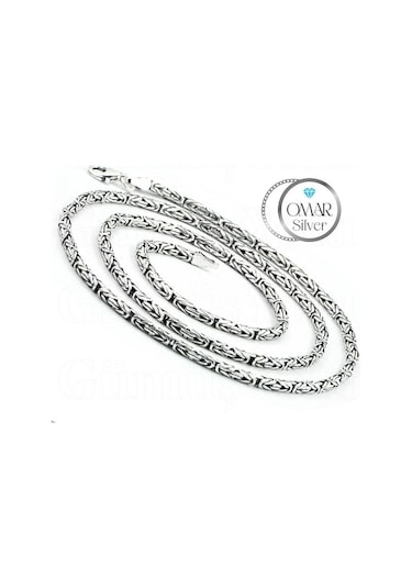 Omar Silver Zincir 925 Ayar 3 Mm Gümüş Erkek Oval Kral Kolye