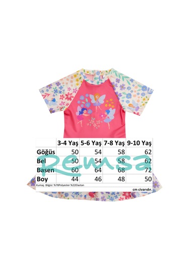 Uv Korumalı Kısa Kollu Şortlu Elbise Mayo Kız Çocuk Yüzücü Mayo 5227 Beyaz Beyaz01 Beyaz