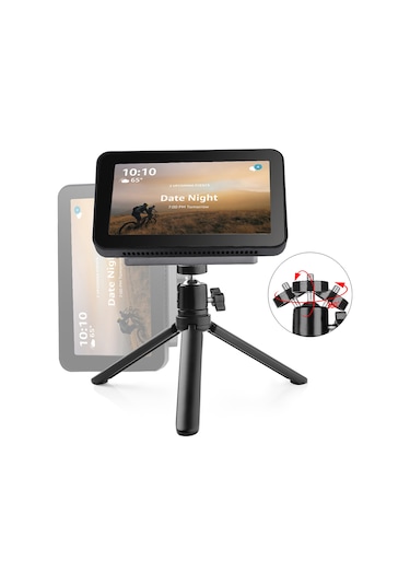 Yaozixa Echo Show 5 İçin Manyetik 360 Dönebilen Alüminyum Stand Seti - Akıllı Ekranlı Hoparlörlere Uygun