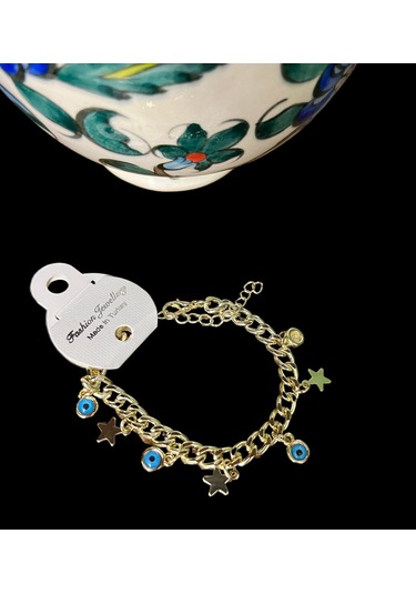 Wiya Mavi Boncuk Kadın Çelik Bileklik