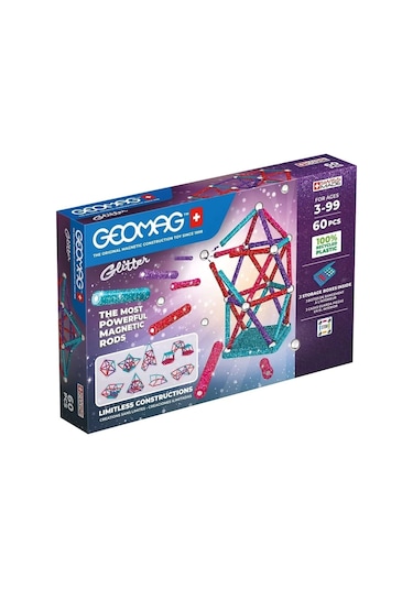 Sunman Geomag Glitter Manyetik Çubuklar 60 Parça