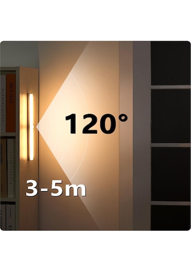 Sıcak Beyaz Usb Şarj Edilebilir Lamba Led Gece Lambası Hareket Sensörlü Led Işık Mutfak Dolap Dolap Aydınlatması 22cm/32cm/52cm Alüminyum Led'ler 32cm Sıcak Beyaz