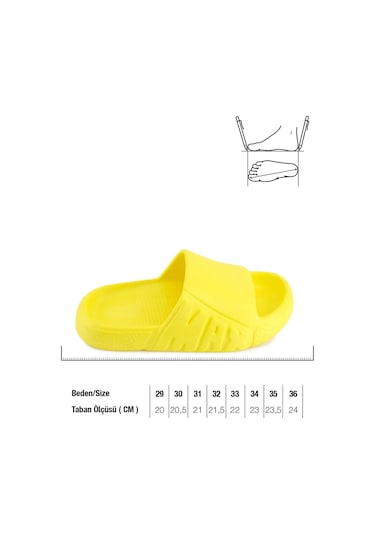 Gezer Yazlık Kız Çocuk Eva Islak Zemine Uygun Ev Bahçe Banyo Havuz Terlik Sarı