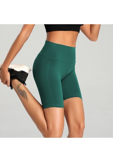 Geeroyoo Yoga Spor Şortu: Yüksek Bel, Nefes Alabilen, Hızlı Kuruyan, Yeşil, 2xl Yeşil