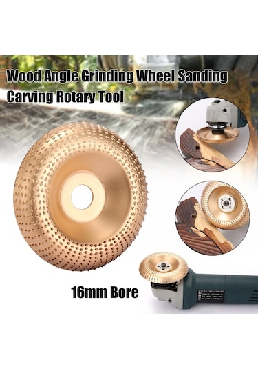 Pazly Karbon Çelik Ahşap Zımpara Disk, Avuç Taşlama Tekerlek, Oyma Zımpara, 100x100mm, 16mm Çap, Altın/gümüş/siyah