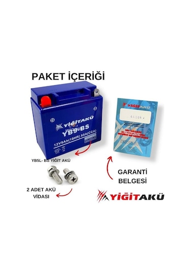 Yiğit Akü 12 V 9 Ah-Amper Motosiklet Aküsü Yb9-BS 2023