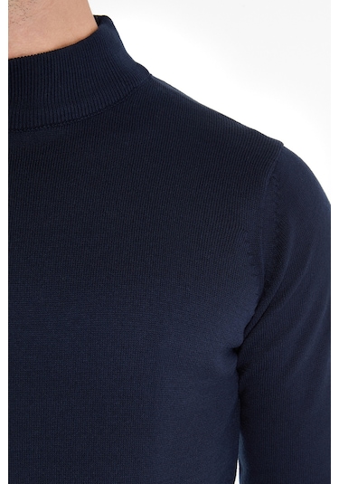 Hatemoğlu Yarım Balıkçı Erkek Triko Kazak Lacivert