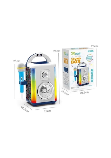 Mikrofonlu Bluetootlu Kareoke Seti Işıklı Çok Fonksiyonlu