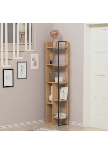 Lagomood Simge Köşe Kitaplık Meşe