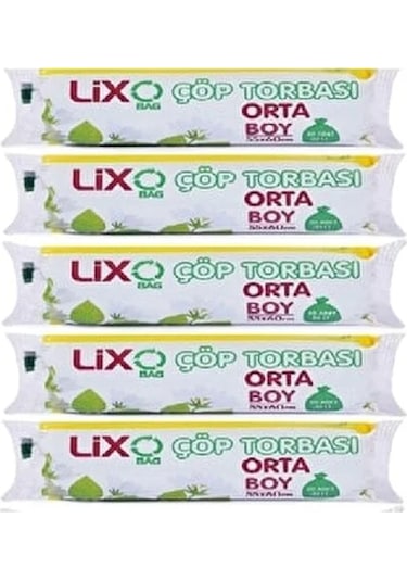Lixo Orta Boy Çöp Torbası 5 x 20'li 55 x 60 CM