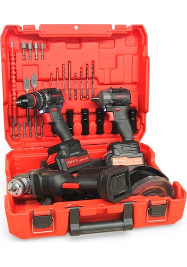 Specco BS20V-002SET Kömürsüz Akülü 3'lü Set - 40 Parça Aksesuar Seti