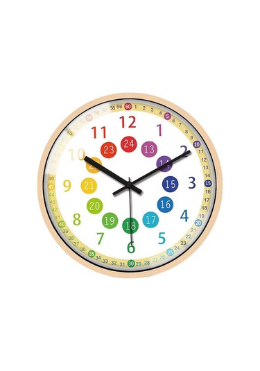 Çocuk Odası İçin Renkli, Pille Çalışan, Sessiz Dekorasyonlu Çocuk Duvar Saati B Diğer