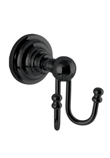 Çelik Banyo Paslanmaz Pirinç Ottoman İkili Askılık Mat Siyah