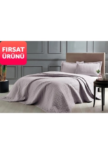 Taç Glory Tek Kişilik Yatak Örtüsü Seti 180 x 250 CM Çanta Hediyeli Lila