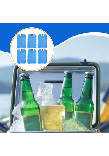 Suntek 6 Adet Buz Bloğu Yeniden Kullanılabilir Sızdırmaz Mavi