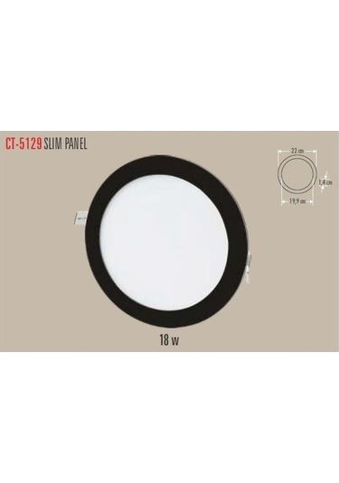 Ct-5129 18w Slim Led Panel Armatür Siyah Kasa Beyaz Çok Renkli