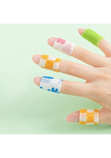 Yuntech01 Öğrenci Yazma Koruması Bandajı - 4'lü Paket Panda, Penguin, Sevgi, Mavi Pençe - Toparlanabilir, Yara Dostu, 25mmx4.5m