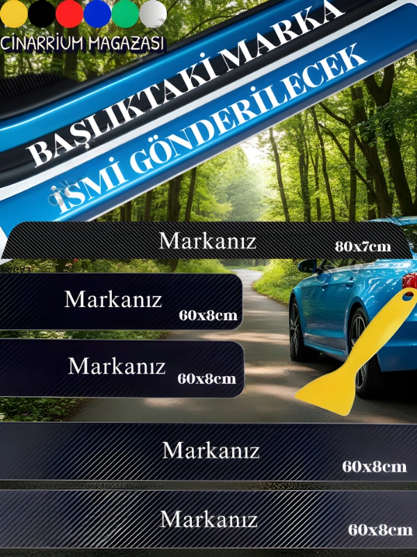 Fiat Bravo Bağaj Ve Kapı Eşiği Karbon 5li Sticker Yerli Üretim Set