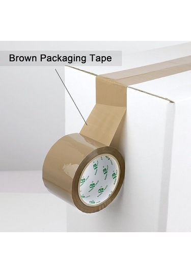 3 İnç Kahverengi Paketleme Bandı, 6 Dolum Hareket, Nakliye Ve Depolama İçin Geniş Ambalaj Bandı, 2,4 Mil X 60 Metre 6
