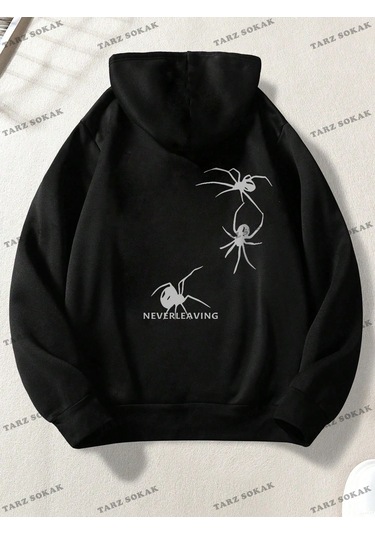 Y2k Trend Sezon Unisex Retro Sweatshırt Kapşonlu Kod 1744 Trz1697 Siyah